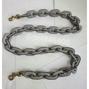 Coach Grey Leather Chain Purse Strap